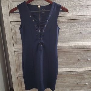 Windsor Small Navy Blue Lace Up Front Dress